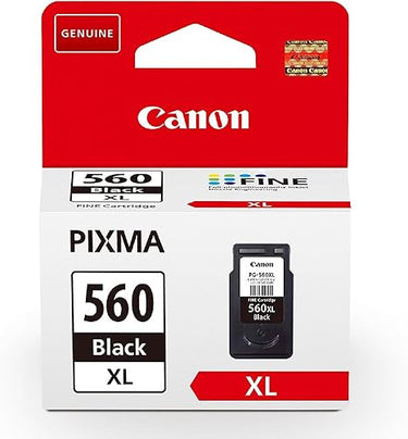 Cartucho de Tinta Negra de Alto Rendimiento Canon PG-560XL Original - Imprime hasta 400 Páginas A4 (1 Cartucho) - Compatible con Impresoras Canon PIXMA